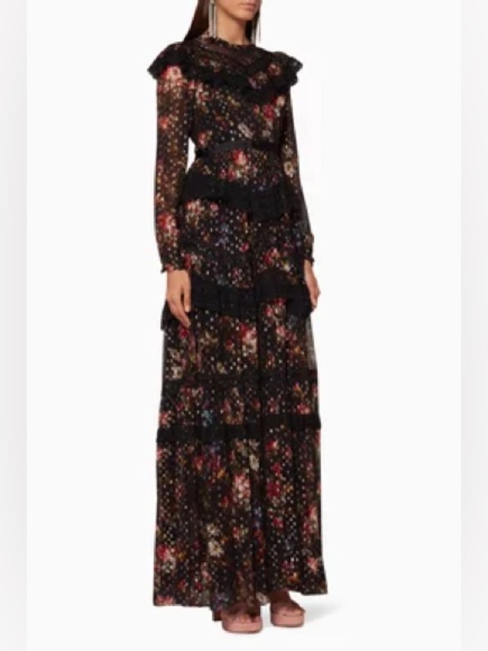 Needle & Thread Cosmic Forest Floral Lace Maxi Dress Gown Peasant Cottagecore 2 - Picture 2 of 15